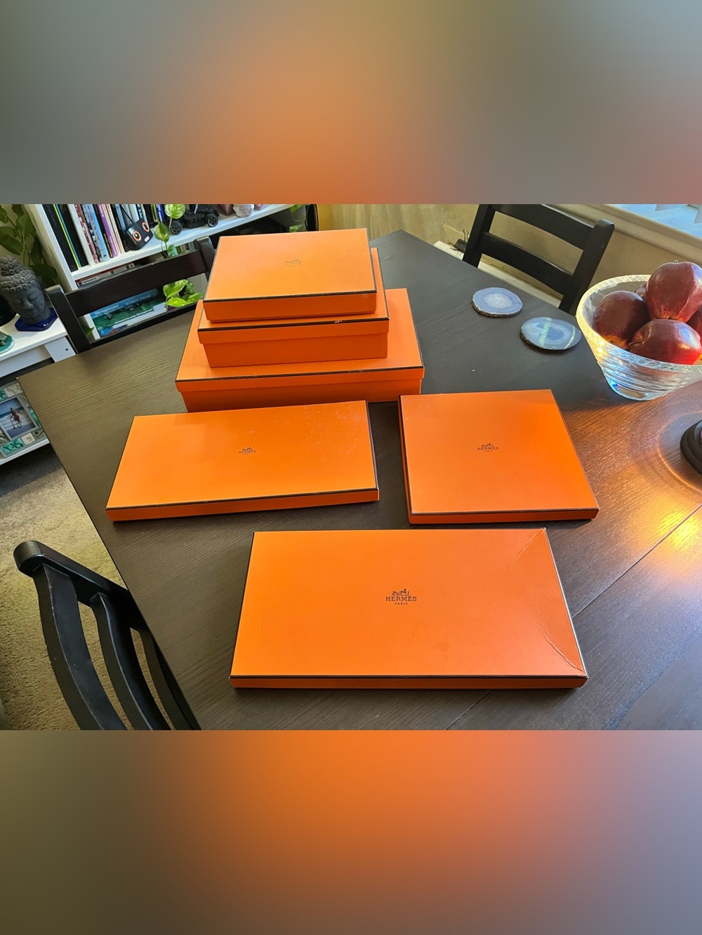 Hermes Orange Storage Boxes Set